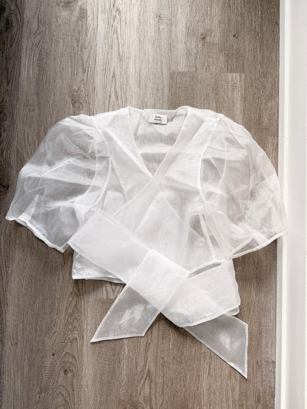 Rare Cropped Wrap Blouse Bolero with Puff Sleeves, Bridgerton